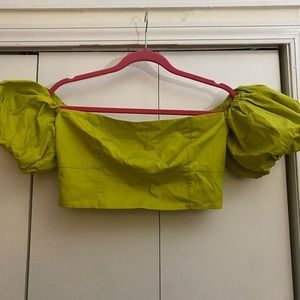 [A&F] Off-The-Shoulder Poplin Set Top